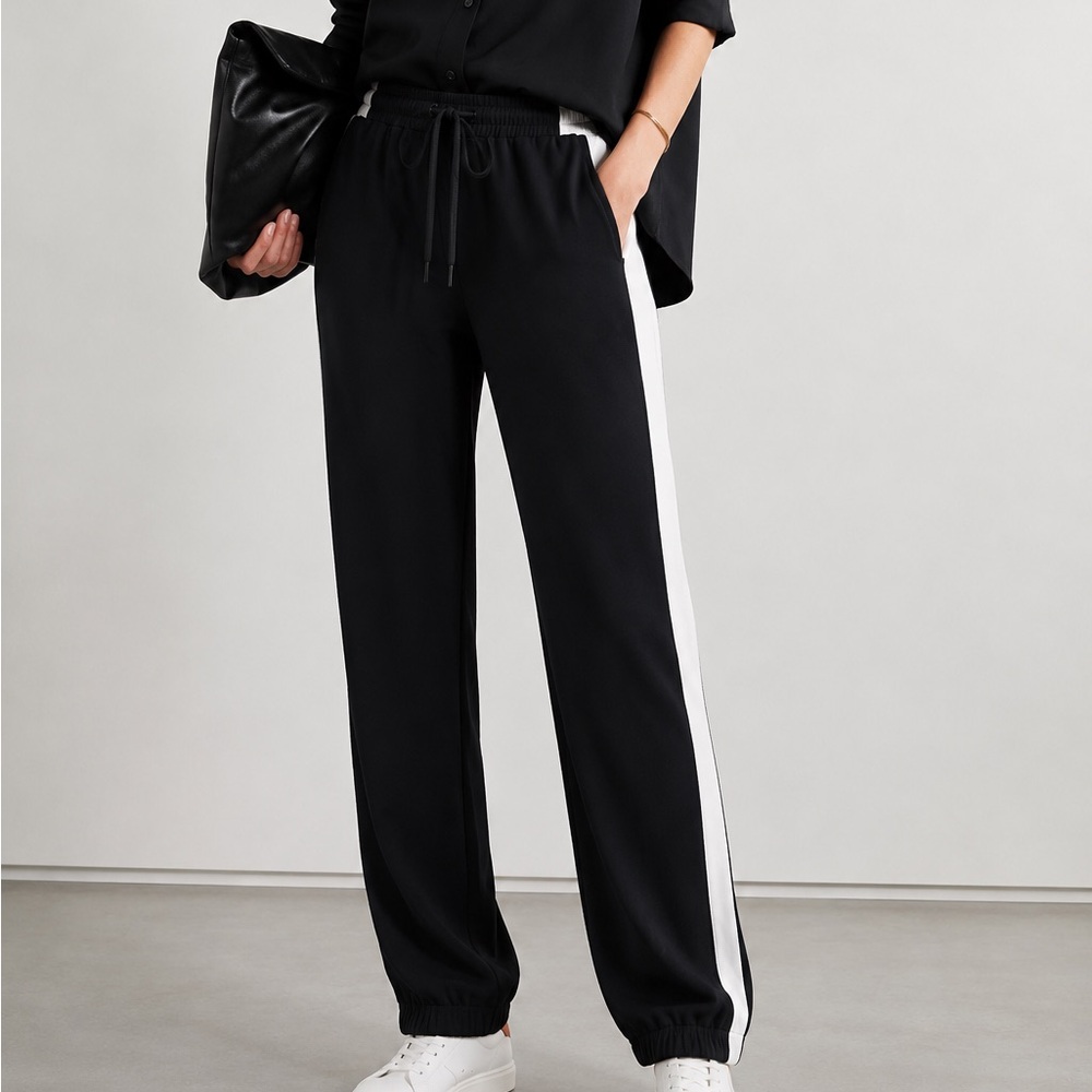 rag & bone Black Track Pants with White Side Stripe Sz 4